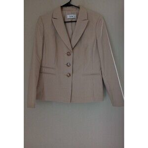 Le Suit Tan 3 Button Blazer Size 12